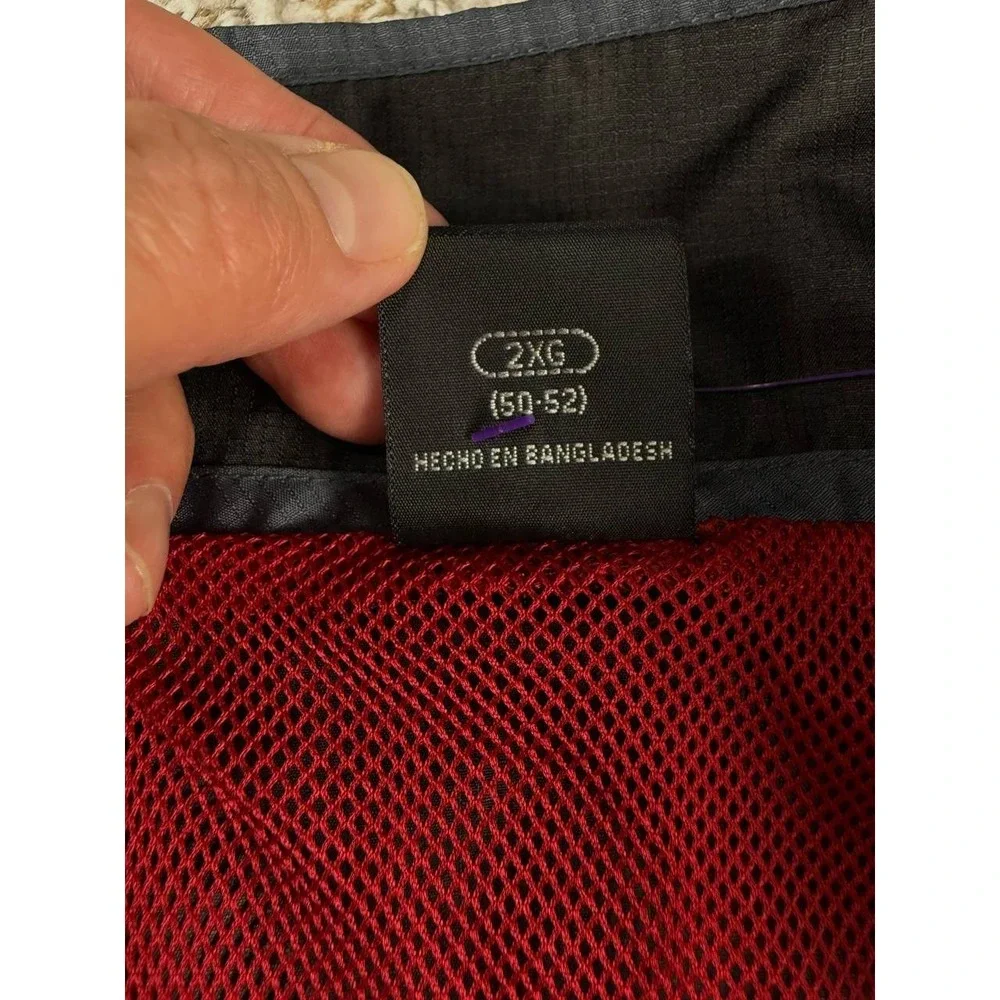 Starter Men's 2XL Black Gray Colorblock Windbreaker Jacket Full Zip Mesh Lined
